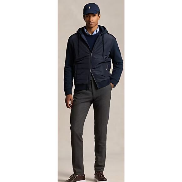 Polo Ralph Lauren Men’s XXL/2XL Hybrid Full Zip Hooded Jacket Navy Blue Quilted - Picture 2 of 9